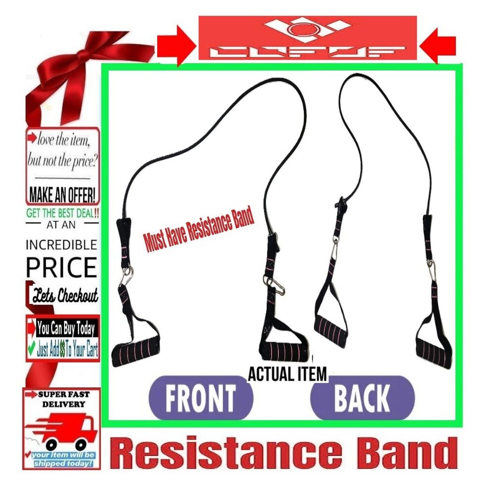 🛑 COFOF Workout ➕ RESISTANCE BANDS Handle 🆒 BAND Fitness Gym Training Exercise
